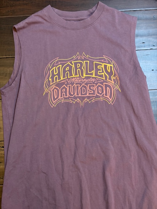 Harley-Davidson Dresses & Skirts - Harley-Davidson Mauve Graphic Tunic dress with White Logo moto 90’s Y2K